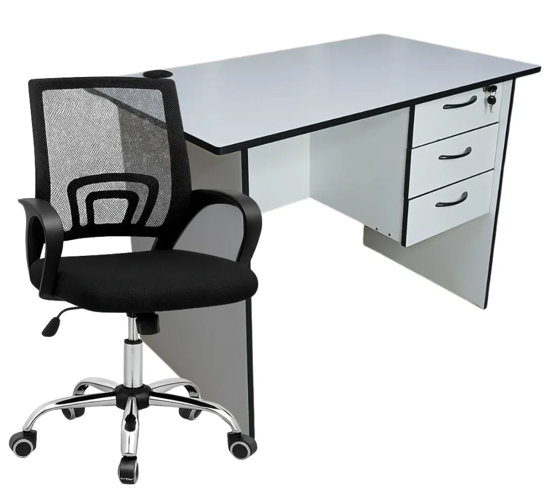 Portable Office desk & chair white.,.